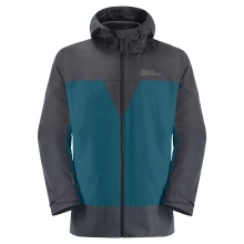 Jack Wolfskin Kurtka zimowa 3w1 DNA Tundra (bardzo ciepła, wiatroszczelna i wodoodporna) koralowo-niebieska/szara męska